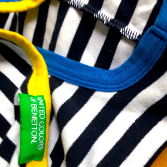 BENETTON (XL) Multicolour vintage strap shirt 100% cotton - Picture 7 of 11